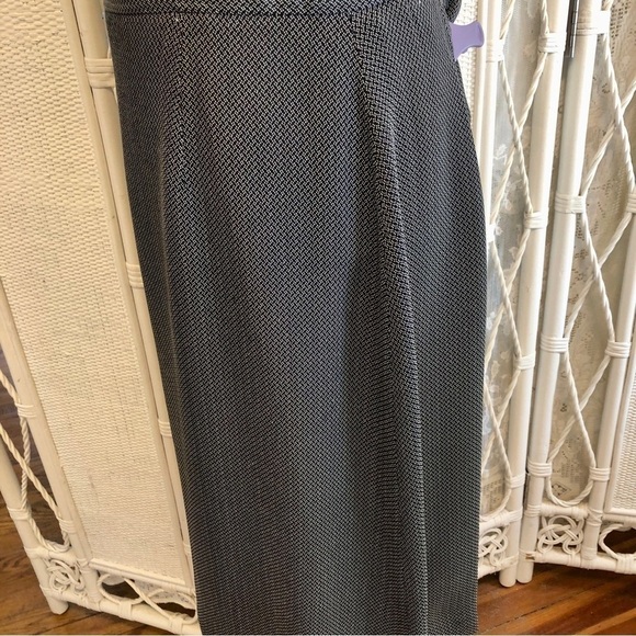 Vintage 90s A-Line Skirt Black w/ White Pin Dot Pattern JH Collectibles size 16 - Picture 5 of 16